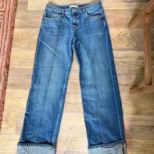 MANGO Cuffed Denim Jeans
